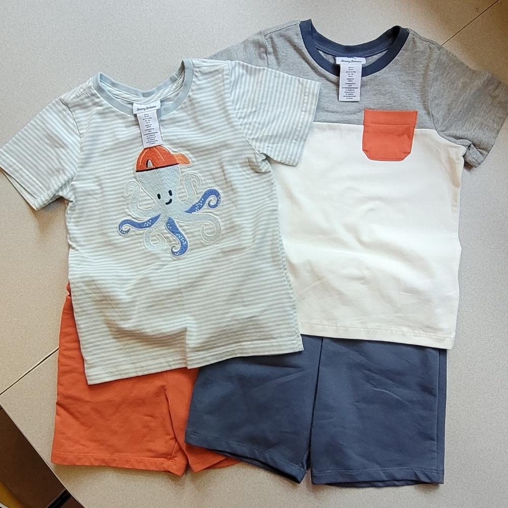 Boys Knit T-shirt & Short Set with Octopus Design